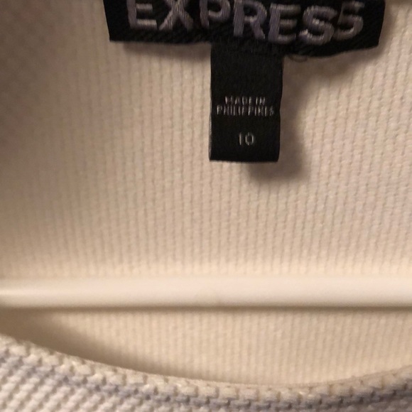 Express - White Party Dress With Mesh Cutouts - Picture 3 of 3